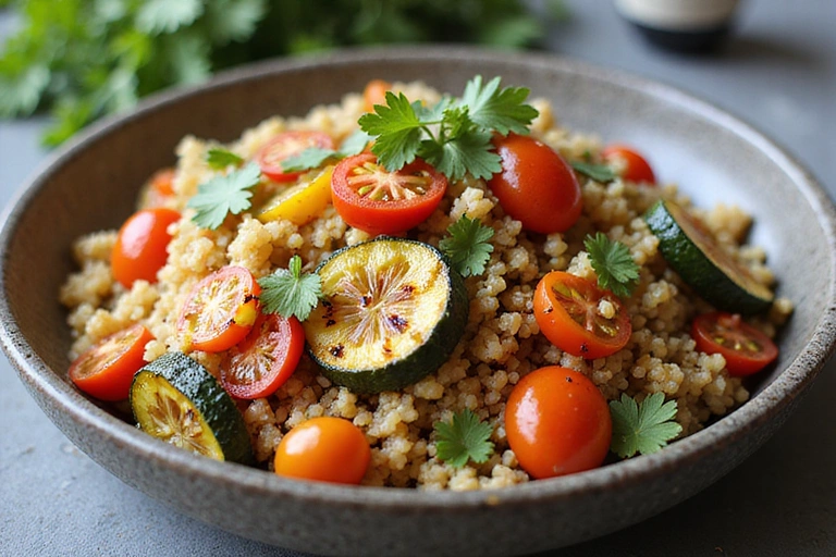 Ensalada de quinoa con vegetales asados