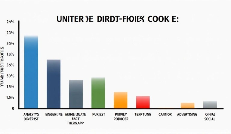 Gráfico de barras mostrando el uso de cookies de terceros en un sitio web, con diferentes colores para distintos servicios.
